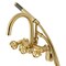 Kingston Brass 7-Inch Adjustable Wall Mount Clawfoot Tub Faucet with Knurled Handle and Hand Shower, Brushed Brass AE8157RKX - alternate 1