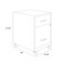 Space Solutions 14.25 in W 2 Drawer Mobile Vertical File Cabinet W/ Accessory Drawer, Pearl White / Teal 25939 - alternate 2