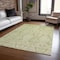 Homeroots 9' X 12' Artichoke Green And Beige Damask Washable Indoor Outdoor Area Rug 616512 - alternate 2