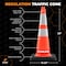 Xpose Safety 28 In Orange Slim Line Traffic Cone, 10 lb Base with 6in & 4in  Collar, DOT Approved, 48-PK OTC28SL-64-10L-48-X - alternate 3