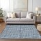 Homeroots 5' X 8' Navy Blue And Ivory Striped Washable Indoor Outdoor Area Rug 583445 - alternate 2