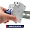 Automation Systems Interconnect 1 Amp, 2 Pole, 480Vac, 125Vdc, Trip Curve: D, DIN Rail Mount-Miniature Circuit Breaker, UL1077 NDB2-63D1-2 - alternate 2