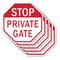 Signmission Stop Private Gate, 10 inch X 10 inch, Aluminum Metal Signs, 5PK OC-A-5Pack-10-131 - alternate 1