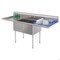 Koolmore 84 in. 18-Gauge 2-Compartment Commercial Sink with Backsplash and 24 in. Dual Drainboards KM-SB182414-24B3 - alternate 2