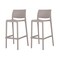 Homeroots Set of Two 30" Taupe Heavy Duty Plastic Low Back Outdoor Bar Height Chairs, 2PK 565360 - alternate 5