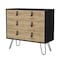 Homeroots 32" Natural and Black Three Drawer Dresser 552270 - alternate 3
