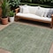 Homeroots 9' X 12' Olive Green And Beige Floral Washable Indoor Outdoor Area Rug 605733 - alternate 1
