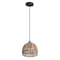 Jonathan Y Campana 8.25" 1-Light Bohemian Modern Woven Rope/Iron LED Pendant, Brown JYL6512E - alternate 4
