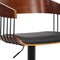 Homeroots Black Faux Leather And Metal Swivel Adjustable Height Bar Chair 534462 - alternate 2