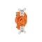 Leviton LockingReceptacle, 20A, 125VAC, Orange 2310-IG - alternate 1