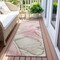 Homeroots 8' Runner Gray and Pink Abstract Washable Non Skid Indoor Outdoor Runner Rug 559362 - alternate 3