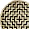 Homeroots 13in Black And Natural Round Wicker Geometric Handmade Tray With Handles 476491 - alternate 2