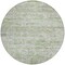 Homeroots 8' Artichoke Green And Ivory Round Striped Washable Indoor Outdoor Area Rug 604514 - alternate 2