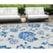 Homeroots 9' X 12' White And Denim Blue Floral Washable Indoor Outdoor Area Rug 589516 - alternate 1