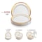 Smarty Had A Party 7.5" White with Burgundy and Gold Harmony Rim Plastic Appetizer/Salad Plates (120 plates), 120PK 647BG-CASE - alternate 3