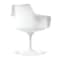 Homeroots White Heavy Duty Plastic Swivel Dining Arm Chair With Gray Faux Leather Cushion 520276 - alternate 3
