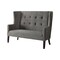 Homeroots 56" Gray Fabric Settee With Chocolate Legs 285683 - alternate 1
