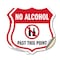 Signmission No Alcohol Shield Sign No Alcohol Past T, 4 inch X 4 inch, Vinyl Decal, 2PK SHI-D-2PACK-4-390 - alternate 1