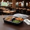 Ecoquality 3 Compartment Black Food Container with Lid for Meal Prep and Takeout, 540PK EQ3CSUSHITRY9X6-540 - alternate 4