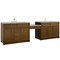 James Martin Vanities Bellshire 120" Dual Vanity Set w/24" Make-Up Counter, Honey Oak w/3 cm Victorian Silver Silestone To 660-VMC120-HNO-3VSL - alternate 2