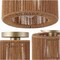 Jonathan Y Omar 8 in. 1-Light Modern Bohemian Metal and Straight Woven Paper Rope Drum LED Flush Mount, Nat, 2PK JYL1222A-SET2 - alternate 3