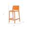 Homeroots Set of Four 26" Orange Heavy Duty Plastic Low Back Outdoor Counter Height Bar Chairs 565371 - alternate 2