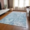Homeroots 3' X 5' Teal Blue And Ivory Abstract Washable Indoor Outdoor Area Rug 612767 - alternate 2