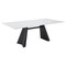 Homeroots 79" White and Black Sintered Stone and Steel Double Pedestal Base Dining Table 572189 - alternate 5