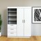 Homeroots 79" White Wood Two Door Three Drawer Combo Dresser 520130 - alternate 2