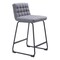 Homeroots Set of Two 26" Gray And Black Fabric And Steel Counter Height Bar Chairs 555727 - alternate 2