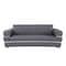 Homeroots 89" Dark Gray Italian Leather Sofa With Silver Legs 476521 - alternate 1
