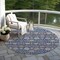 Homeroots 8' Navy Blue Brown And Beige Round Floral Washable Indoor Outdoor Area Rug 605433 - alternate 4
