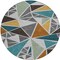 Homeroots 8' Gray Copper And Brown Round Geometric Washable Indoor Outdoor Area Rug 600368 - alternate 2