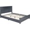 Homeroots Gray Inlaid Panels Wood King Bed Frame 569355 - alternate 2