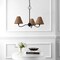 Jonathan Y Grady 27" 3-Light Coastal Farmhouse Adjustable Swooping Arm Metal w/Hand-Woven Rattan Shades LED Cha JYL9559C - alternate 4