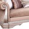 Homeroots 42" Rosegold Velvet Sofa And Toss Pillows With Silver Legs 348648 - alternate 2