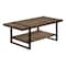 Homeroots 47" Brown And Black Wood Coffee Table With Shelf 489961 - alternate 3