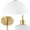 Jonathan Y Solene 11.75" 1-Light Modern Contemporary Adjustable Metal/Glass Dome LED Pendant, Brass Gold/White JYL9565A - alternate 4