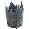 Homeroots 8" Gold Distressed Botanical Leaf Metal And Glass Tabletop Hurricane Candle Holder 608513 - alternate 1