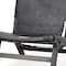 Homeroots 32" Black Genuine Leather and Solid Wood Slipper Chair 606002 - alternate 2