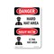 Signmission OSHA Danger Sign, Hard Hat Area Bilingual, 14in X 10in Decal, 10" W, 14" H, Hard Hat Area Bilingual OS-DS-D-1014-VV-1292 - alternate 1