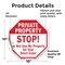 Signmission Private Property Stop! Do Not Use M, 10 Inch X 10 Inch, Vinyl Decal OC-D-10-143 - alternate 2