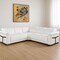 Homeroots White Italian Leather Modular L Shaped Five Piece Corner Sectional 534876 - alternate 1