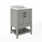Flash Furniture Vega 24in. Vanity w/Sink, Soft Close Doors & Open Shelf, Carrara Marble, Black Hardware, Gray/White FS-VEGA24-GY-HDBLK-GG - alternate 4