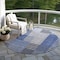Homeroots 8' Denim Blue And Navy Blue Round Striped Washable Indoor Outdoor Area Rug 581691 - alternate 3
