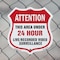 Signmission 24 Hour Surveillance Shield Sign Attenti, 6 inch X 6 inch, Plastic Sign, 2PK SHI-P-2PACK-6-351 - alternate 2