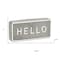 Homeroots 4" Gray And White Galvanized Metal Hello Hand Painted Tabletop Sign 635387 - alternate 2