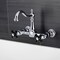 Kingston Brass Two-Handle Wall Mount Bridge Kitchen Faucet, Polished Chrome KS1261PKX - alternate 3