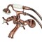 Kingston Brass Wall Mount Clawfoot Tub Faucet with Hand Shower, Antique Copper KS286AC - alternate 1