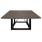 Homeroots 72" Dark Brown and Black Solid Wood And Iron Frame Base Square Dining Table 544741 - alternate 2